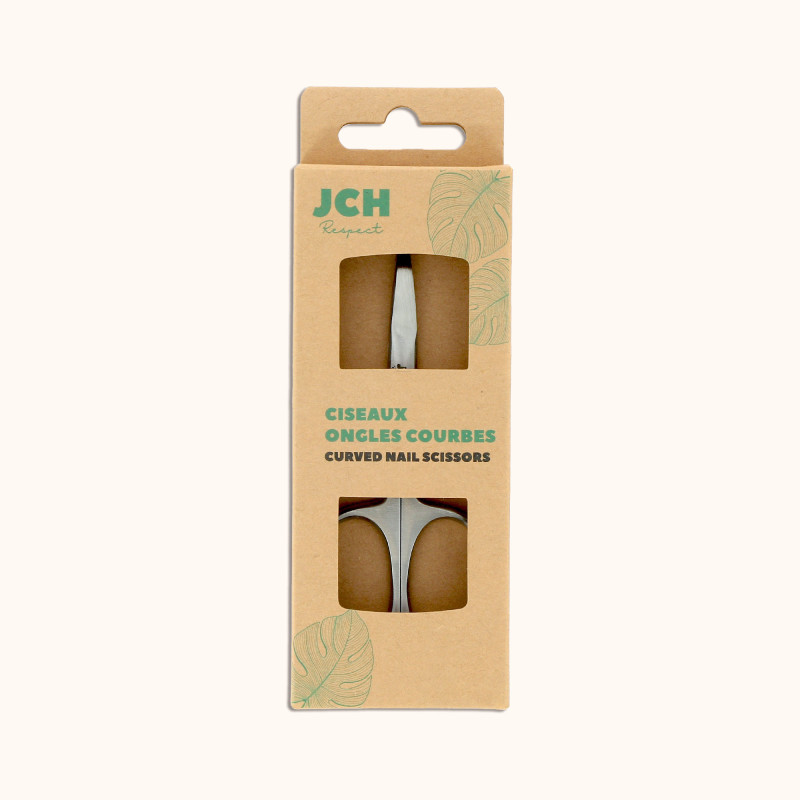 Les ciseaux à ongles de chez JCH Respect dans leur packaging.