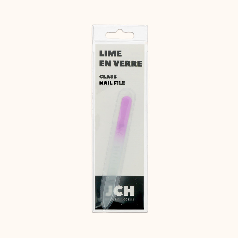 La lime en verre lilas de BA dans son packaging BA