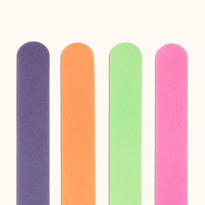 Zoom sur les quatre limes BA fluo violette, orange, verte et rose.